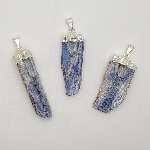 Blue Kyanite Pendants with Quartz Crystal Accent - Picture 2 of 2